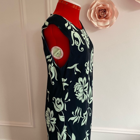 Vintage 90s Northern Traditions Maxi Dress, Floral, Navy/White, Sleeveless, M/L - Picture 3 of 9